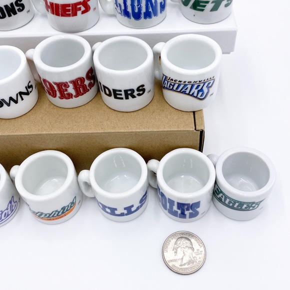 NFL Football Teams Logo Mini Ceramic Cups 16 Tiny Cups - Picture 7 of 10